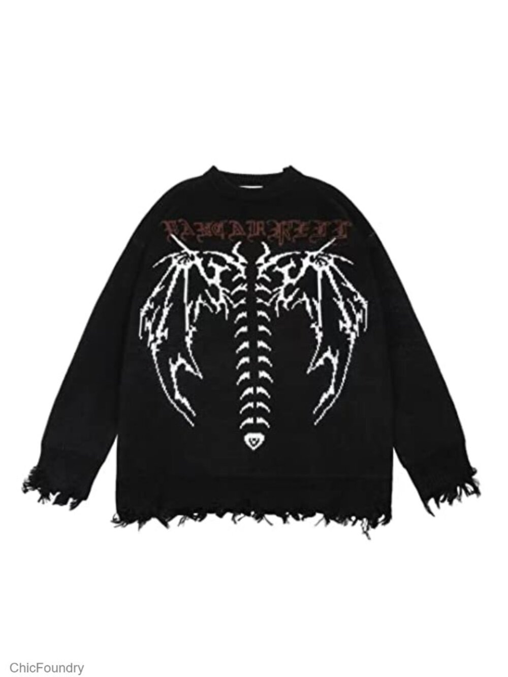 Retro Fairy Grunge Aesthetic Sweater Goth Punk Y2k Dark Harajuku Oversized
